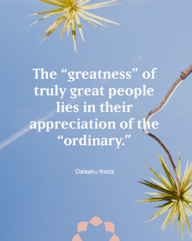 Static image of a quote from Daisaku Ikeda